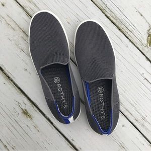 Rothys Womens Slip On Sneakers Shoes Gray Low Top 9.5